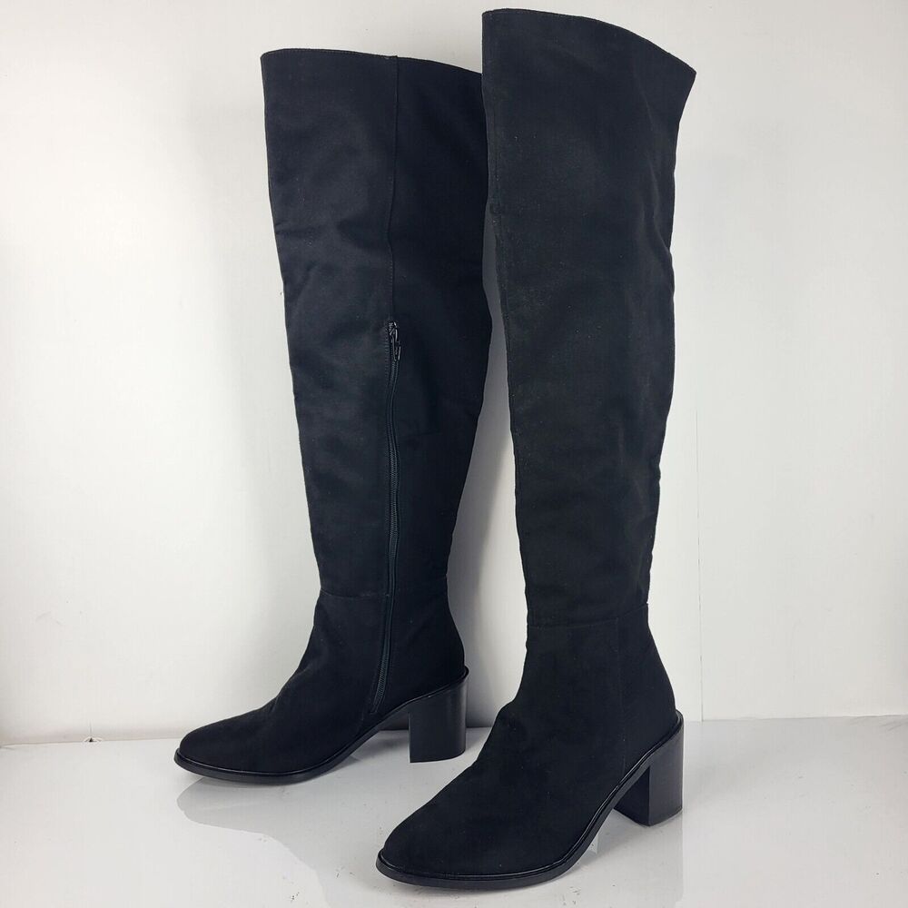 Seychelles Paradise City Leather Over the Knee Boots Black Size 6